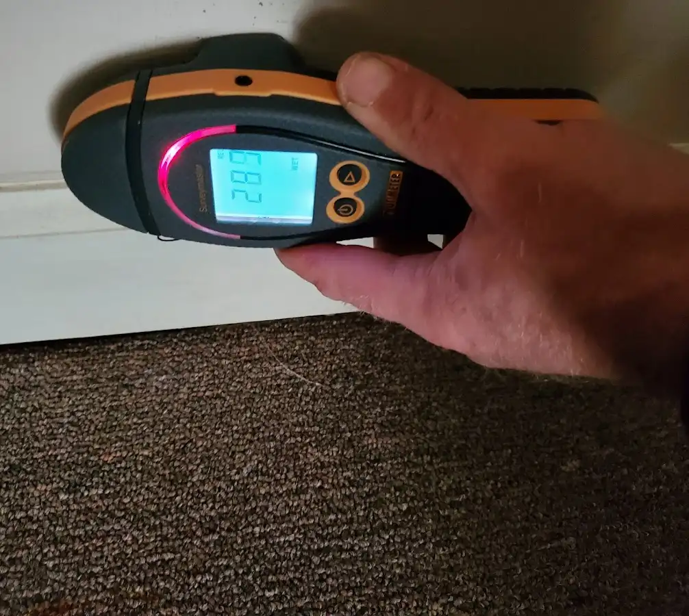 Moisture detection at baseboard during Burst Pipe Cleanup in Palm Springs North